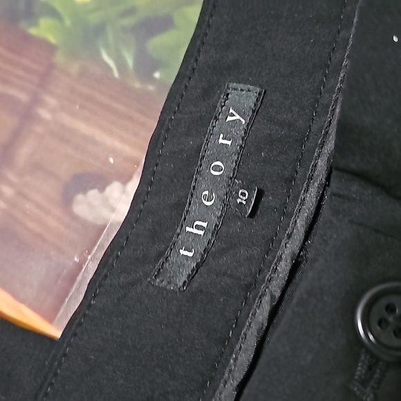 Theory Black Wide Leg Pants Size 10 - Picture 2 of 6